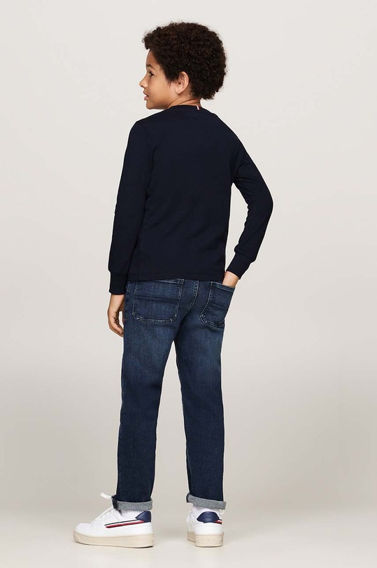 Tommy Hilfiger longsleeve bawełniany dziecięcy KB0KB09276.9BYH.128.176 granatowy