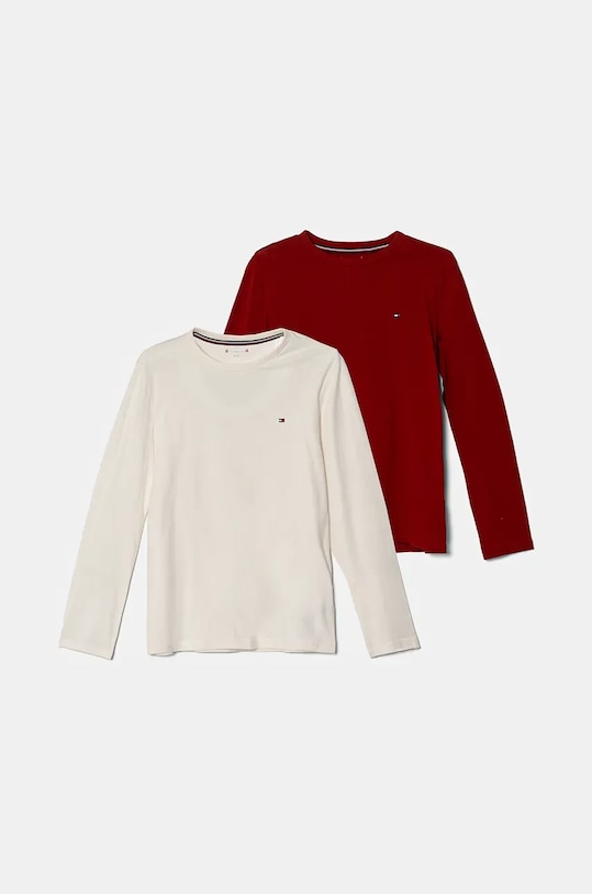 Παιδικό βαμβακερό μακρυμάνικο Tommy Hilfiger 2-pack βαμβάκι κόκκινο UB0UB00309.9BYH
