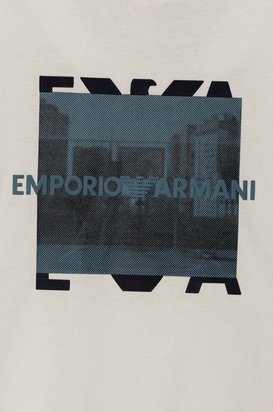 CHLAPEC Dětské bavlněné tričko s dlouhým rukávem Emporio Armani 6D4TJI.4J54Z bílá