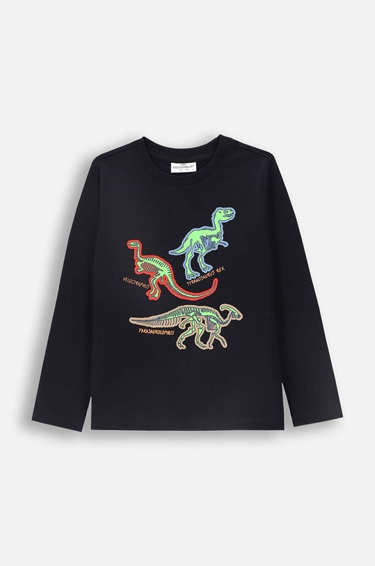 Coccodrillo longsleeve bawełniany dziecięcy nadruk granatowy ZC4143107VBA