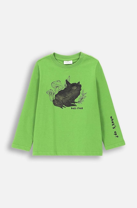 Дитячий бавовняний лонгслів Coccodrillo бавовна зелений ZC4143101GBK