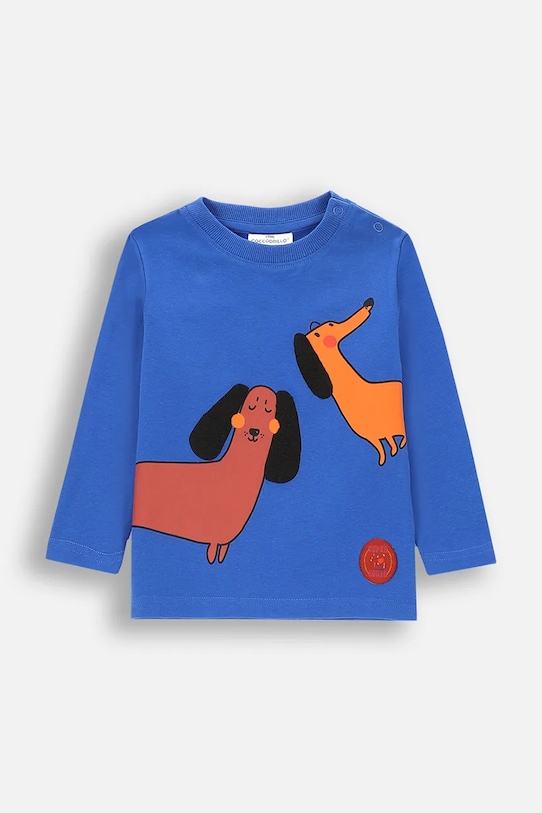 Majica dugih rukava za bebe Coccodrillo pamuk plava ZC4143102BBN
