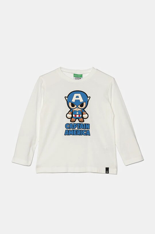 Хлопковый детский лонгслив United Colors of Benetton хлопок белый 3ATNG10H9.P.Seasonal