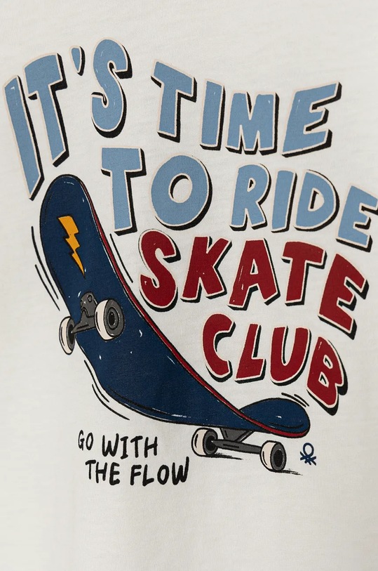 Αγορίστικα Παιδικό βαμβακερό μακρυμάνικο United Colors of Benetton 3096G10H0.P.Seasonal λευκό