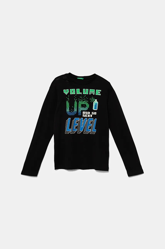 Dětské bavlněné tričko s dlouhým rukávem United Colors of Benetton kulatý černá 3ATNC10KT.G.Seasonal