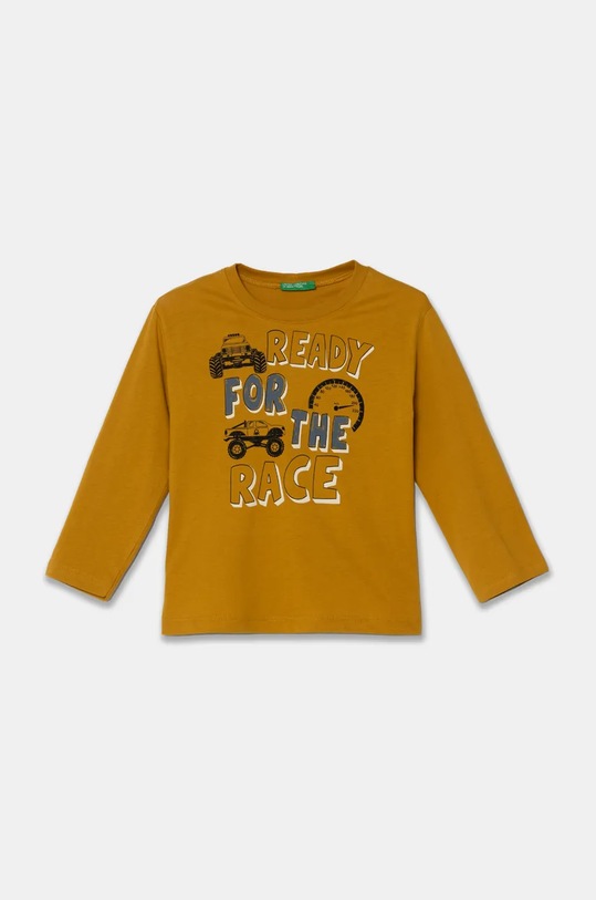 Памучна блуза с дълги ръкави United Colors of Benetton памук жълт 3ATNG10G7.P.Seasonal