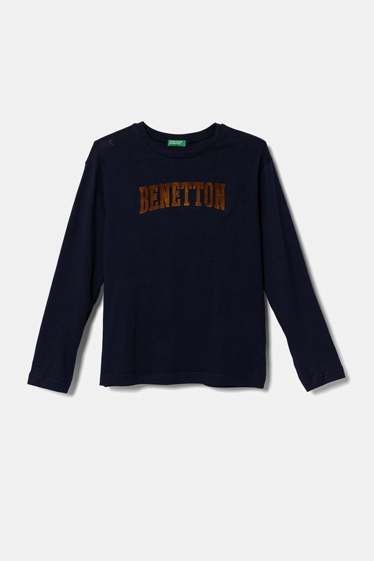 United Colors of Benetton longsleeve din bumbac pentru copii imprimeu bleumarin 3ATNC10KU.G.Seasonal