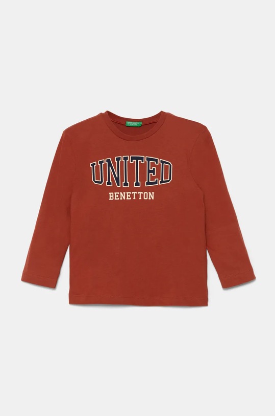 United Colors of Benetton longsleeve din bumbac pentru copii print portocaliu 3ATNG10G6.P.Seasonal