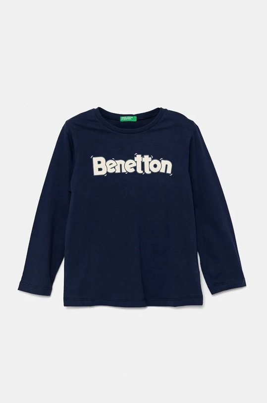 Παιδικό βαμβακερό μακρυμάνικο United Colors of Benetton στάμπα σκούρο μπλε 3ATNG10G6.P.Seasonal