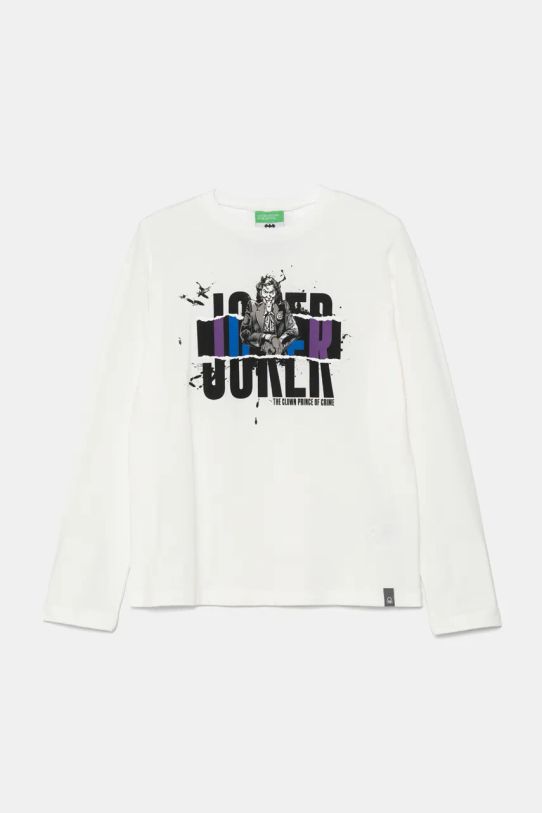 United Colors of Benetton longsleeve din bumbac pentru copii print alb 3ATNC10MG.G.Seasonal