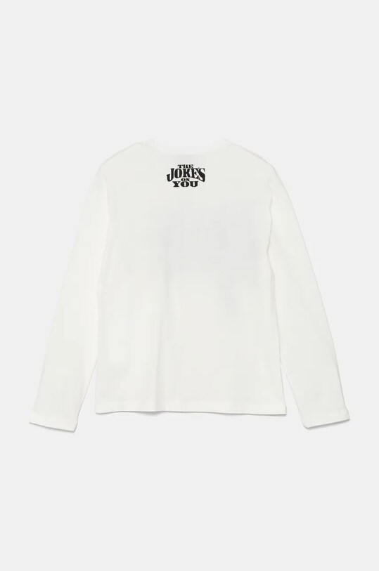 Дитячий бавовняний лонгслів United Colors of Benetton 3ATNC10MG.G.Seasonal білий AW24