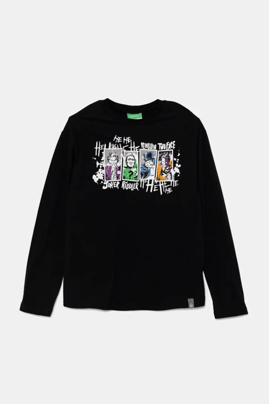 United Colors of Benetton longsleeve din bumbac pentru copii print negru 3ATNC10MG.G.Seasonal