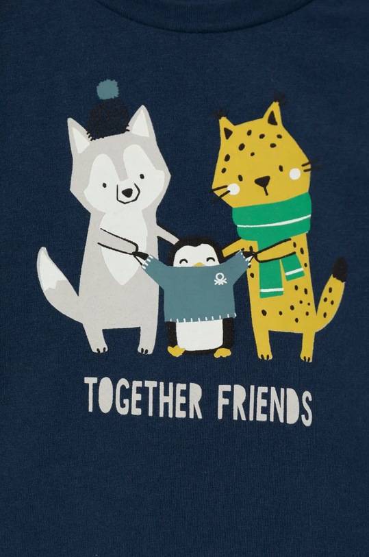 Băieți United Colors of Benetton longsleeve din bumbac pentru bebeluși 3ATNA105F.W.Seasonal bleumarin