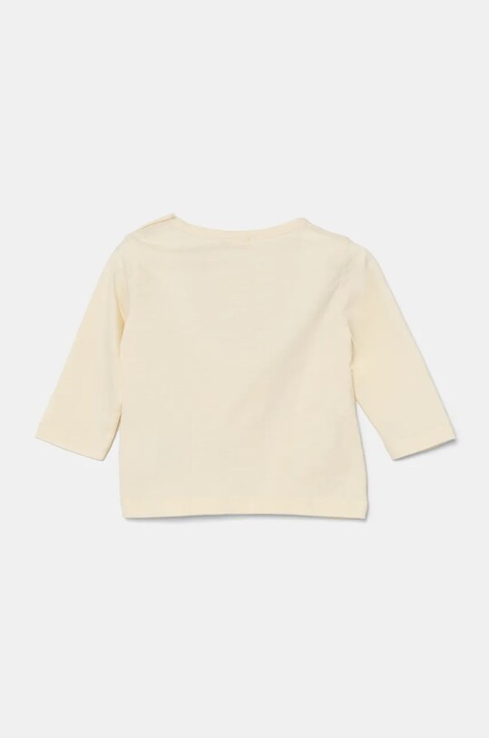 Хлопковый лонгслив для младенцев United Colors of Benetton 3ATNA105I.W.Seasonal бежевый AW24