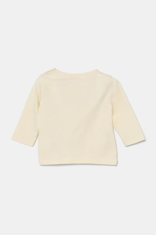 Хлопковый лонгслив для младенцев United Colors of Benetton 3ATNA105I.W.Seasonal бежевый AW24