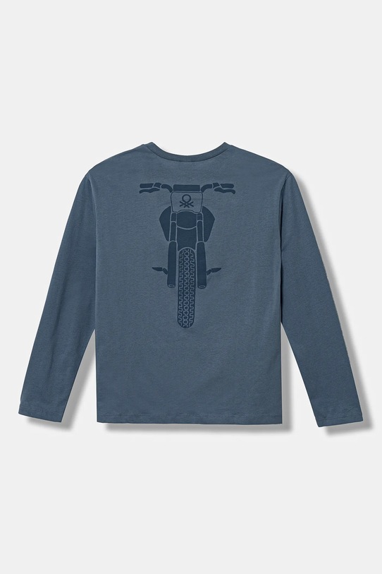 United Colors of Benetton longsleeve bawełniany dziecięcy 3ATNC10L5.G.Seasonal niebieski AW24