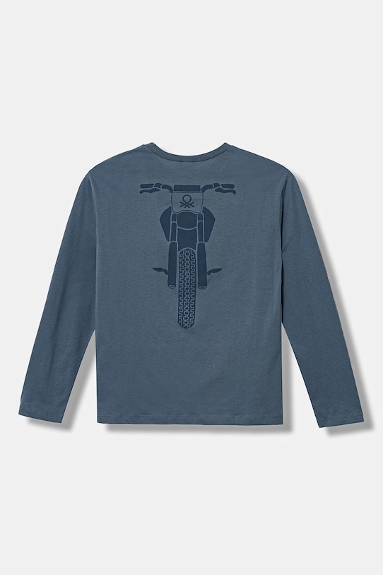 United Colors of Benetton longsleeve bawełniany dziecięcy 3ATNC10L5.G.Seasonal niebieski AW24