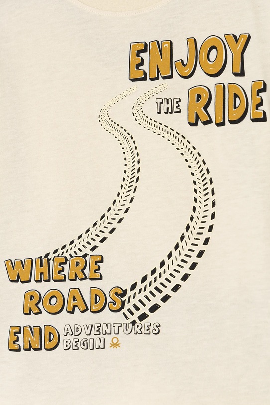 Chłopiec United Colors of Benetton longsleeve bawełniany dziecięcy 3EG9G10GH.P.Seasonal beżowy