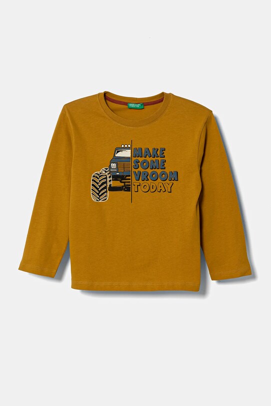 Detská bavlnená košeľa s dlhým rukávom United Colors of Benetton bavlna žltá 3EG9G10GH.P.Seasonal