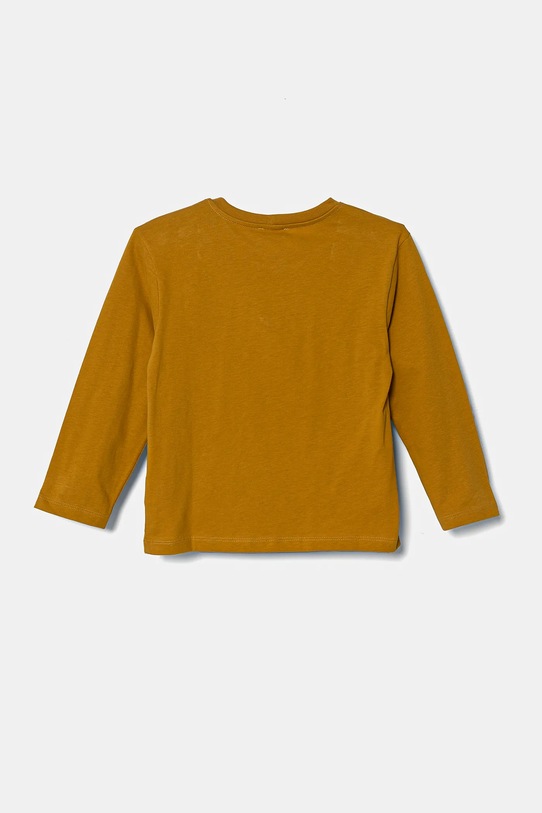 Dječja pamučna majica dugih rukava United Colors of Benetton 3EG9G10GH.P.Seasonal zlatna AW24