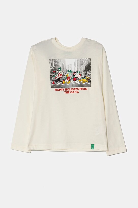 United Colors of Benetton longsleeve nadruk beżowy 3ATNC10LE.G.Seasonal