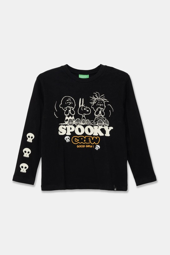 Dětské bavlněné tričko s dlouhým rukávem United Colors of Benetton kulatý černá 3VR5C10OP.G.Seasonal