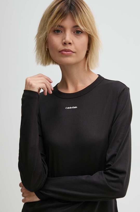 Calvin Klein longsleeve bawełniany bawełna czarny K20K207572