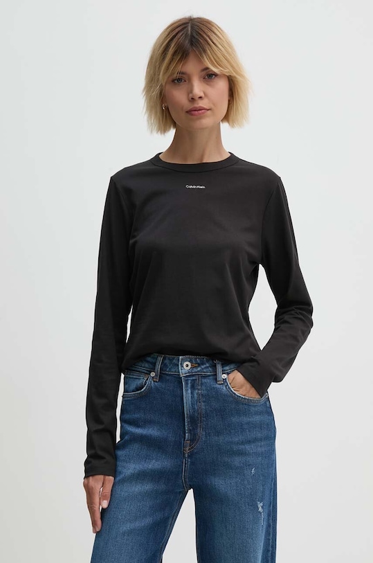 Calvin Klein longsleeve bawełniany czarny K20K207572