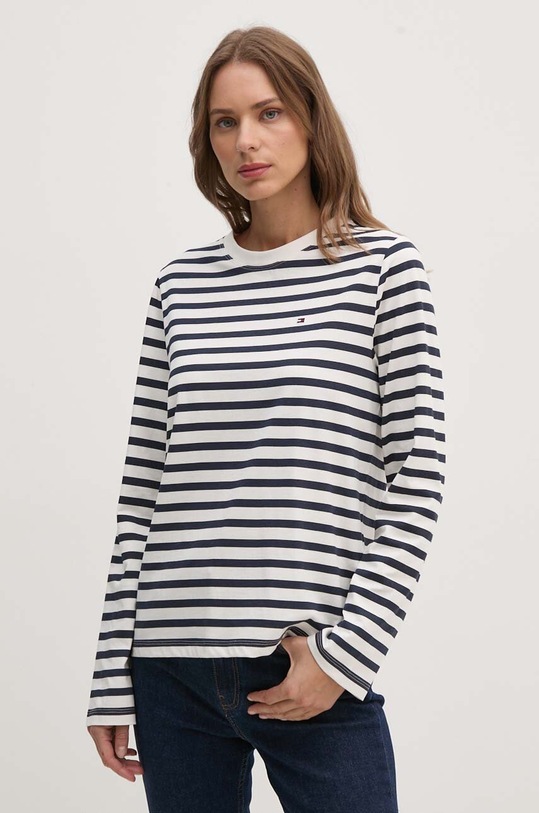 Tommy Hilfiger longsleeve din bumbac curele bleumarin WW0WW42324