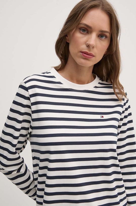 Tommy Hilfiger longsleeve din bumbac bleumarin WW0WW42324