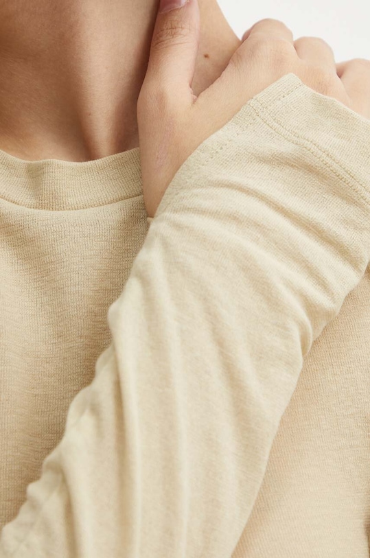 Бавовняний лонгслів Calvin Klein Jeans J20J224335 бежевий