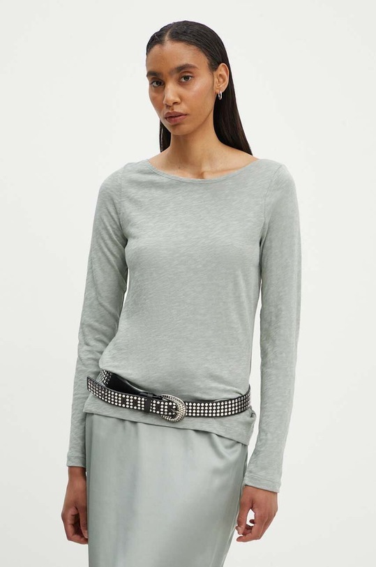 Marc O'Polo longsleeve din bumbac verde 406226152199