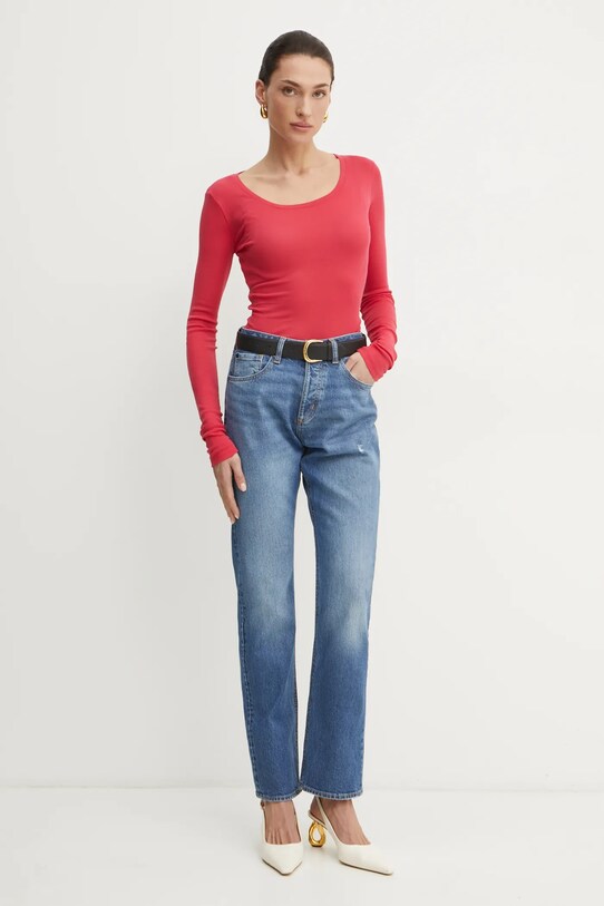 BOSS Orange longsleeve bawełniany 50518862 różowy AW24