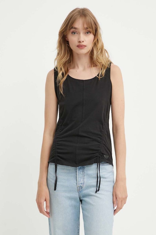 G-Star tricou din bumbac uni negru D24660.4107