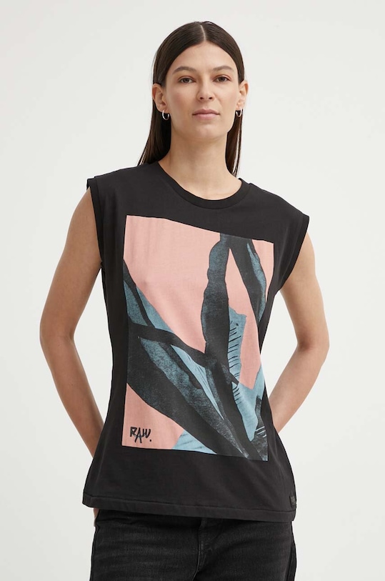 Bavlněný top G-Star regular černá D24672.4107