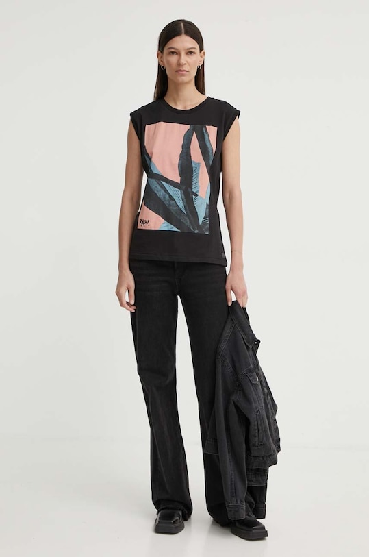 Bavlněný top G-Star D24672.4107 černá AW24