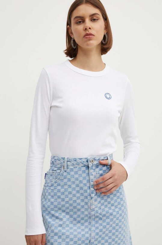 Hugo Blue longsleeve din bumbac alb 50520316