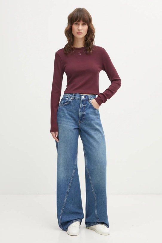 Μακρυμάνικο HUGO Dafilomena_3 50518378 μωβ AW25