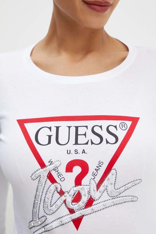 Бавовняний лонгслів Guess ICON W4YI33.I3Z14 білий