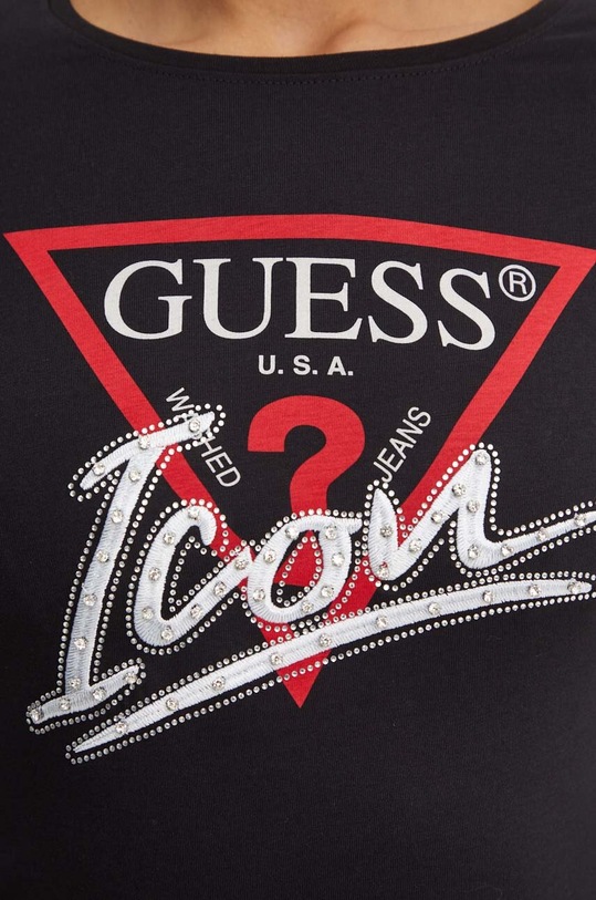 Guess longsleeve bawełniany ICON W4YI33.I3Z14 czarny