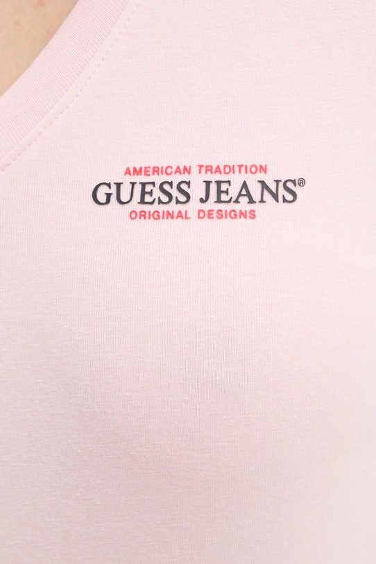 Tričko s dlouhým rukávem Guess Jeans W4YI21.J1314 růžová
