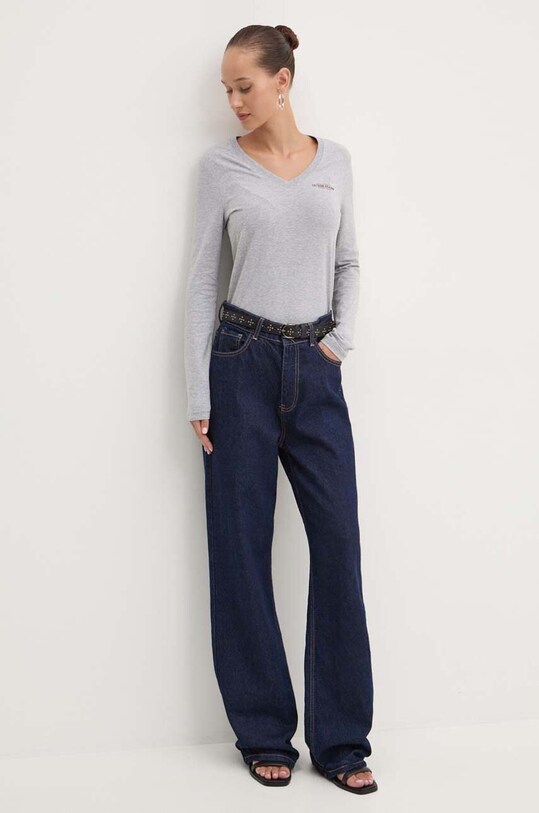 Tričko s dlhým rukávom Guess Jeans W4YI21.J1314 sivá SS25