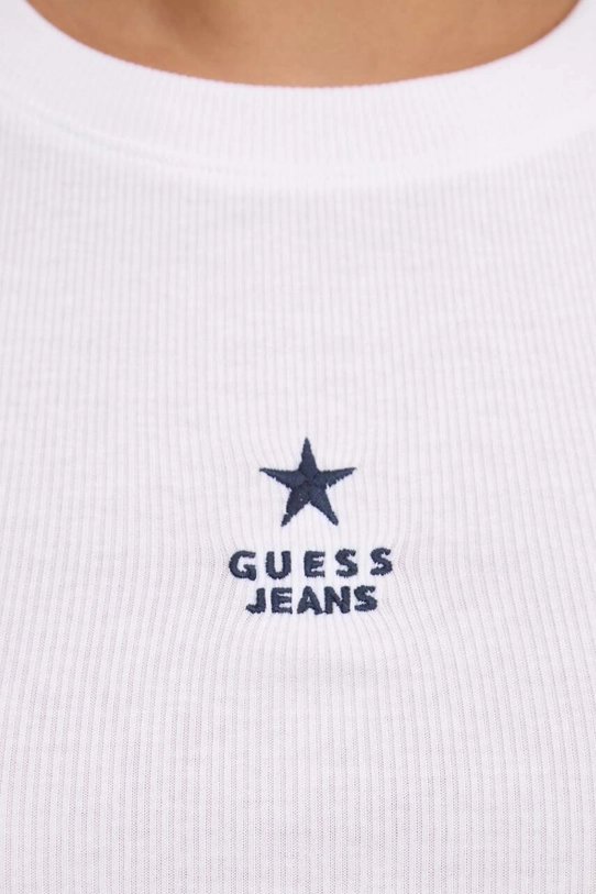 Tričko s dlouhým rukávem Guess Jeans W4YI65.KA0H1 bílá