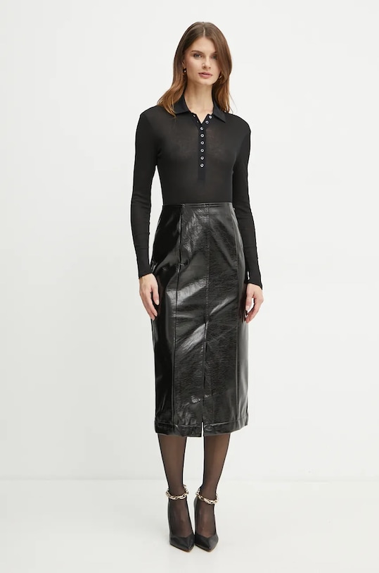 Bavlněné tričko s dlouhým rukávem Pinko 104225.A24T černá AW24