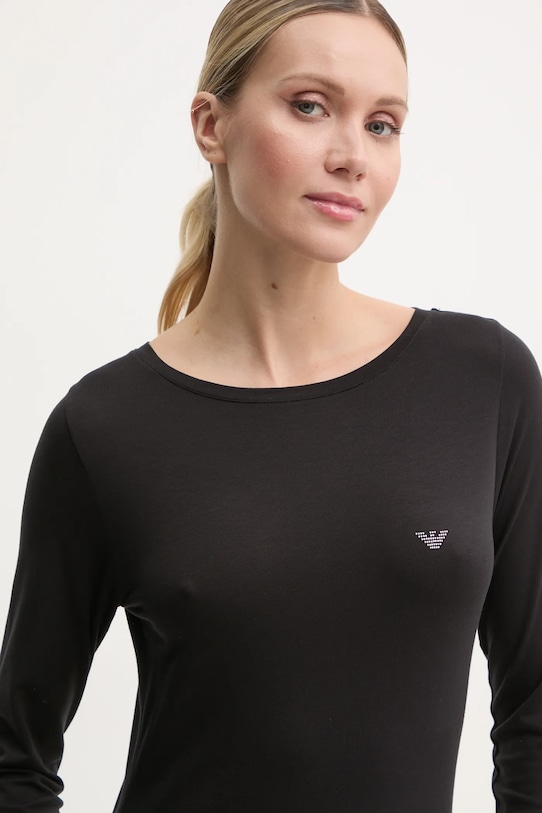 Odzież Emporio Armani Underwear longsleeve lounge z domieszką wełny 164632.4F224 czarny