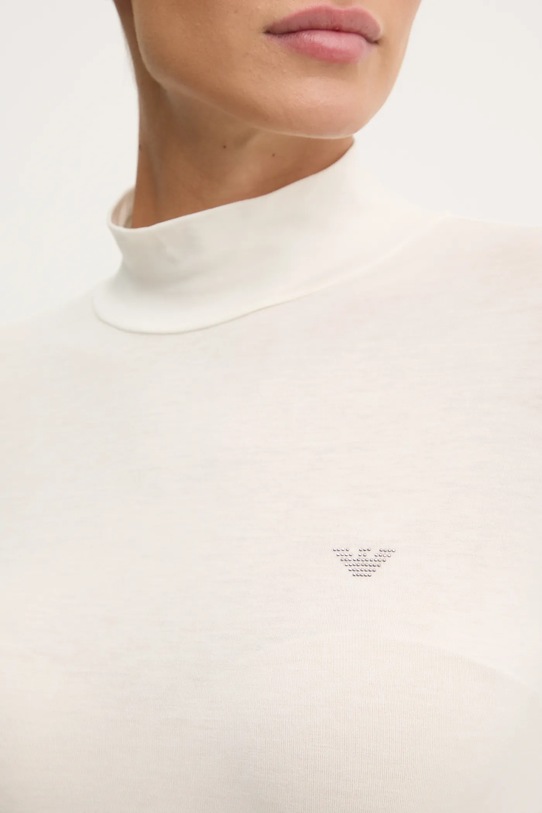 Домашна блуза с дълъг ръкав с вълна Emporio Armani Underwear бежов 164633.4F224