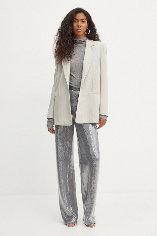 Elisabetta Franchi longsleeve din amestec de lana MA94B46E2 gri AW24
