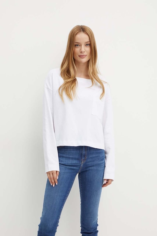 MAX&Co. longsleeve din bumbac curele alb 2426946021200