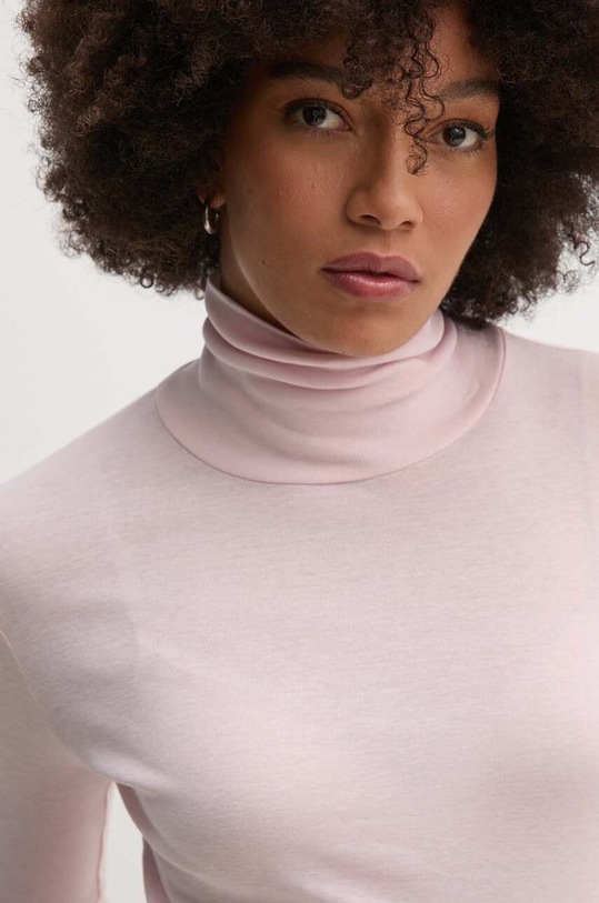 United Colors of Benetton longsleeve din bumbac roz 3GA2E2224
