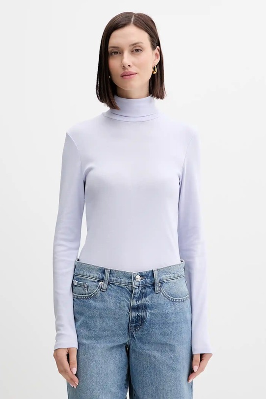 Хлопковый лонгслив United Colors of Benetton фиолетовой 3GA2E2224